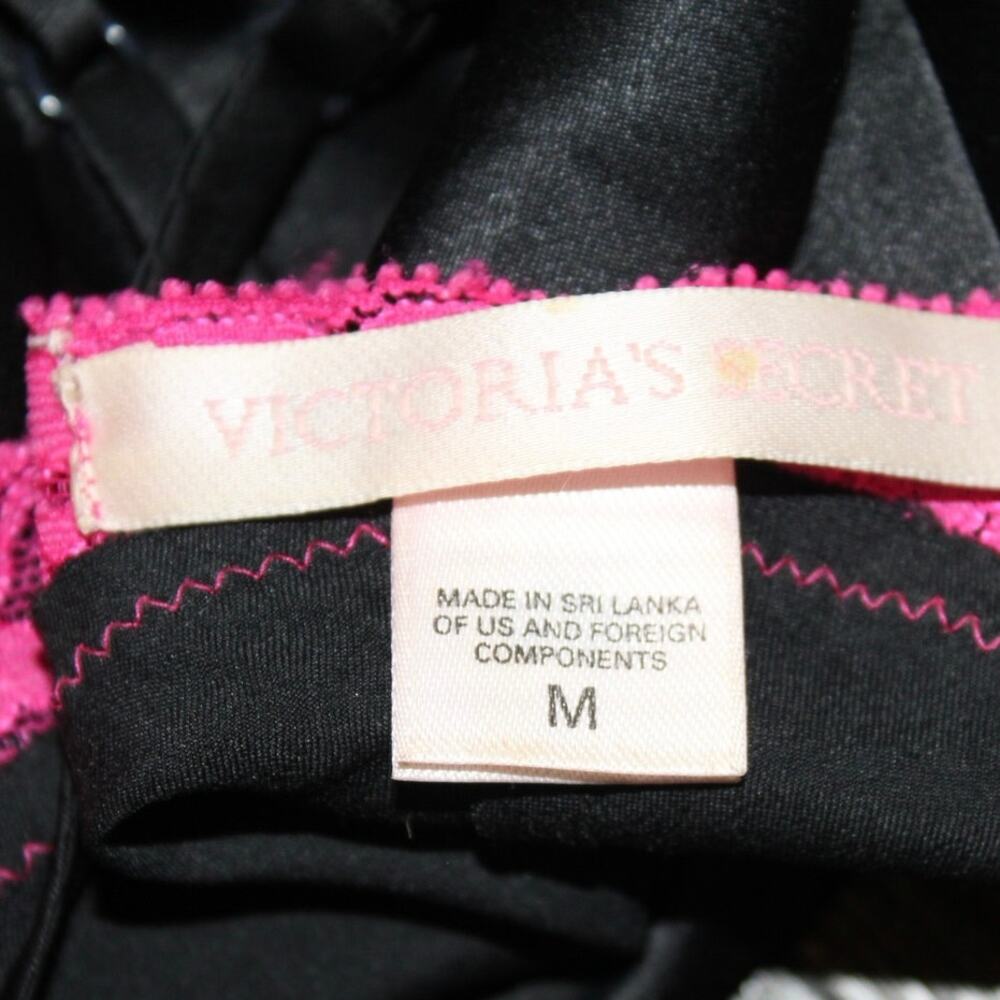 Victoria’s Secret Black & Pink Lace Slip Dress Women’s M - Picture 4 of 4